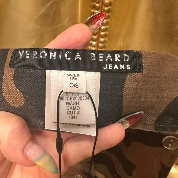 SANDRO Navy and Red Plaid Coat with Studded Shoulders, Size 36 - Picture 14 of 14